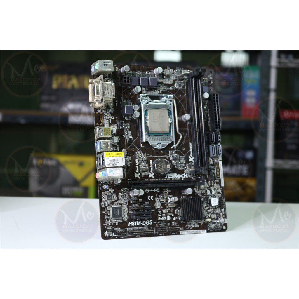เมนบอร์ด + ซีพียู : ASROCK H81M - DGS (1150)