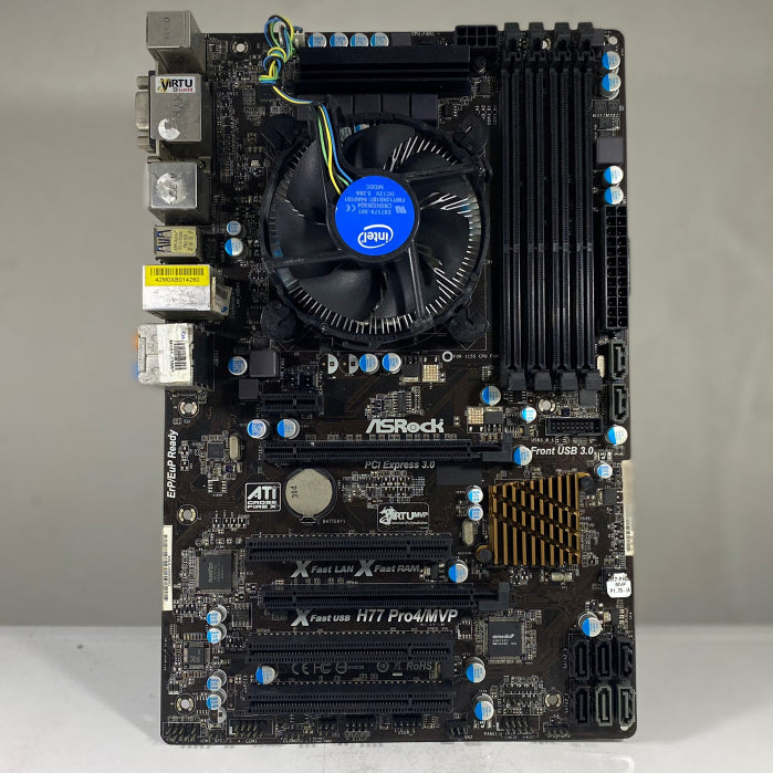 ชุดเซ็ตซีพียู+บอร์ด CPU I3 3220 + MB ASROCK H77 PRO4/MVP SOCKET1155 ไม่มีเพทหลัง สินค้ามือสอง ประกันร้าน 14 วัน MAXCOM