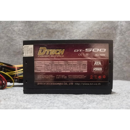 POWER PSU DTECH DT-500 500W FULLWATT สินค้ามือสอง ใช้งานได้ปกติ มีประกันร้าน 14 วัน MAXCOM